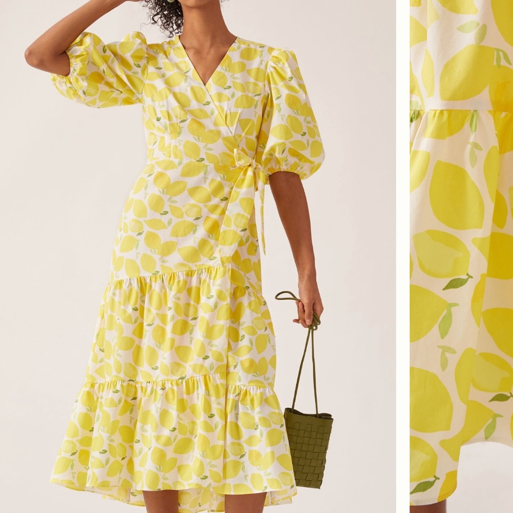 Anthropologie Hutch V-neck Tiered Wrap Midi Dress (XXS)